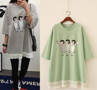 甜美新風尚，輕盈一夏——A80L64花邊寬松純棉五分袖T恤女裝批發(fā)指南